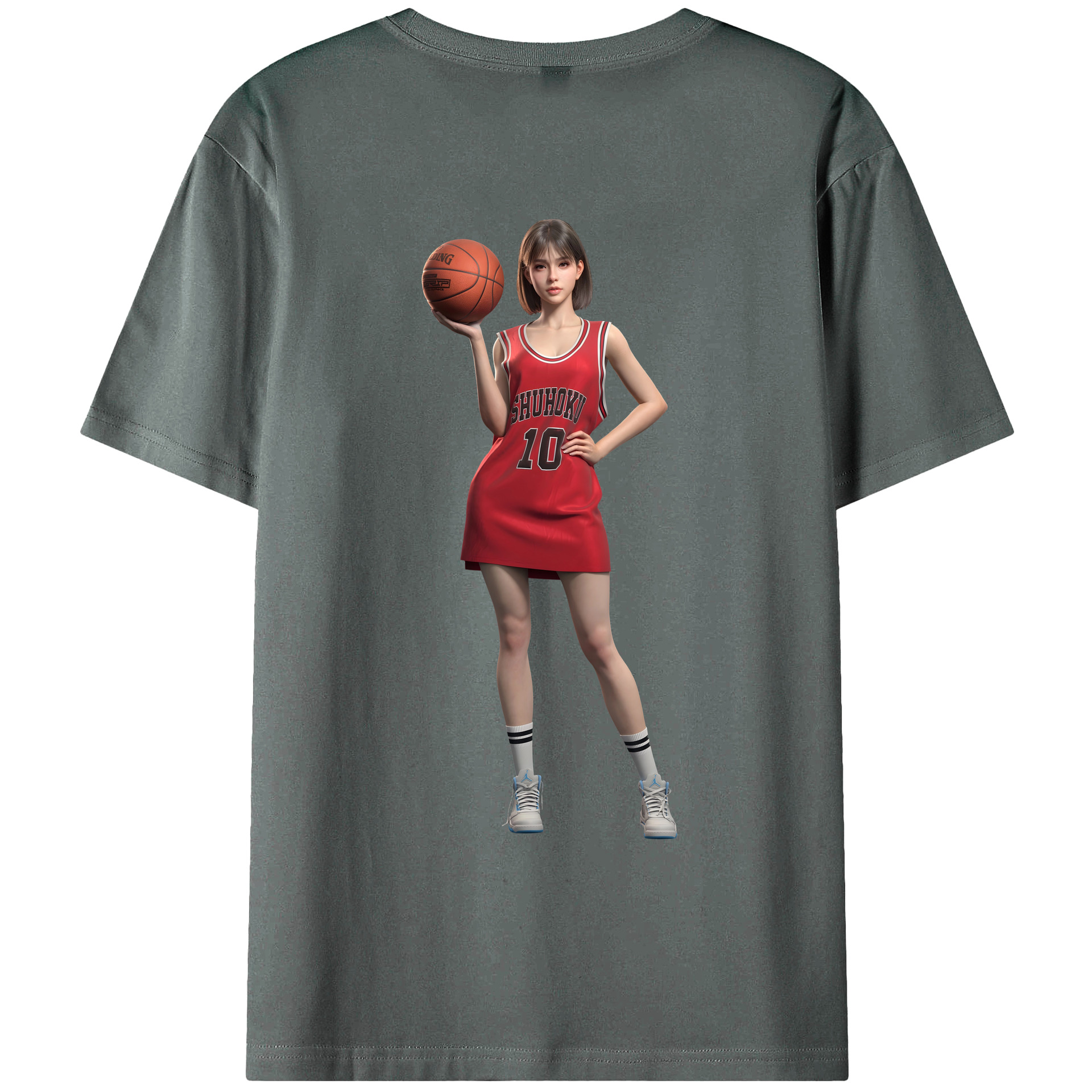 （画像用） SLAM DUNK／スラムダンク 綿100％ メンズ半袖Tシャツ（バックプリント） 通気性